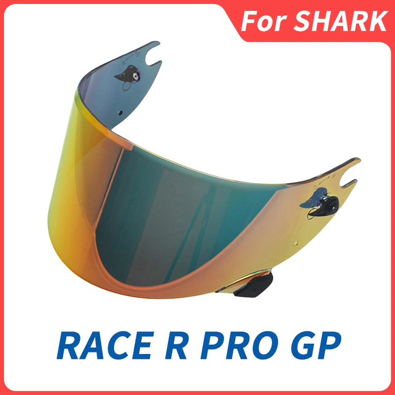 Visiera Per Casco Race R Pro Gp Per Shark Race-R Pro Gp Occhiali Per Visiera Per Casco Moto Placcatura Lente Di Ricambio Rosso Argento