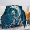 Print  Wolf Pattern King Queen Size All Super Soft Lightweight Blanket for Bed SofaWarm 5