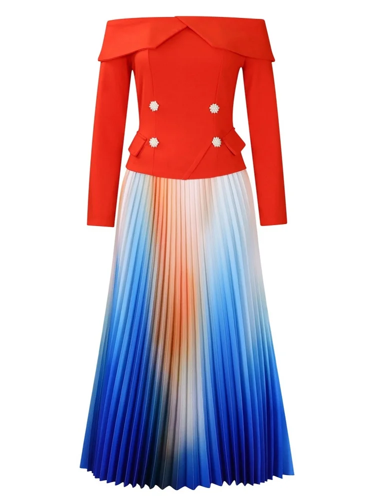 Wmstar Skirts Sets Women Long Sleeve 2 Piece Dress Sets Woman Outfit Office Lady Pleaped Spring Clothes Wholesale Dropshpping