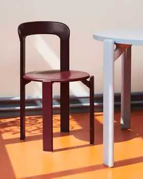 Sedia da pranzo Rey in legno massello, stile medievale, sgabello da tavolo francese, design minimalista di alta gamma, sedie vintage per influencer