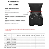 Women Sexy Leg Chain Harness garter Belt Waist Corset Belt Leather Harness Waists Thigh Harness Gothic Clothing Accessory 5