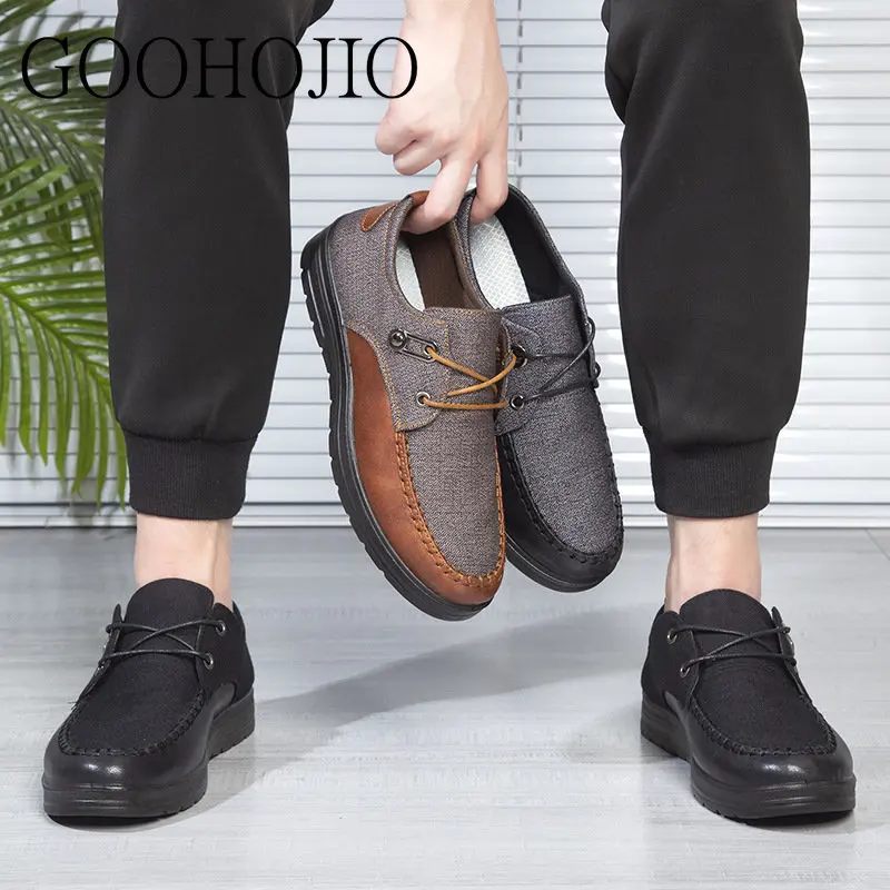 Men Cloth Shoes Breathable Male Driving Shoes Lace up Waterproofing