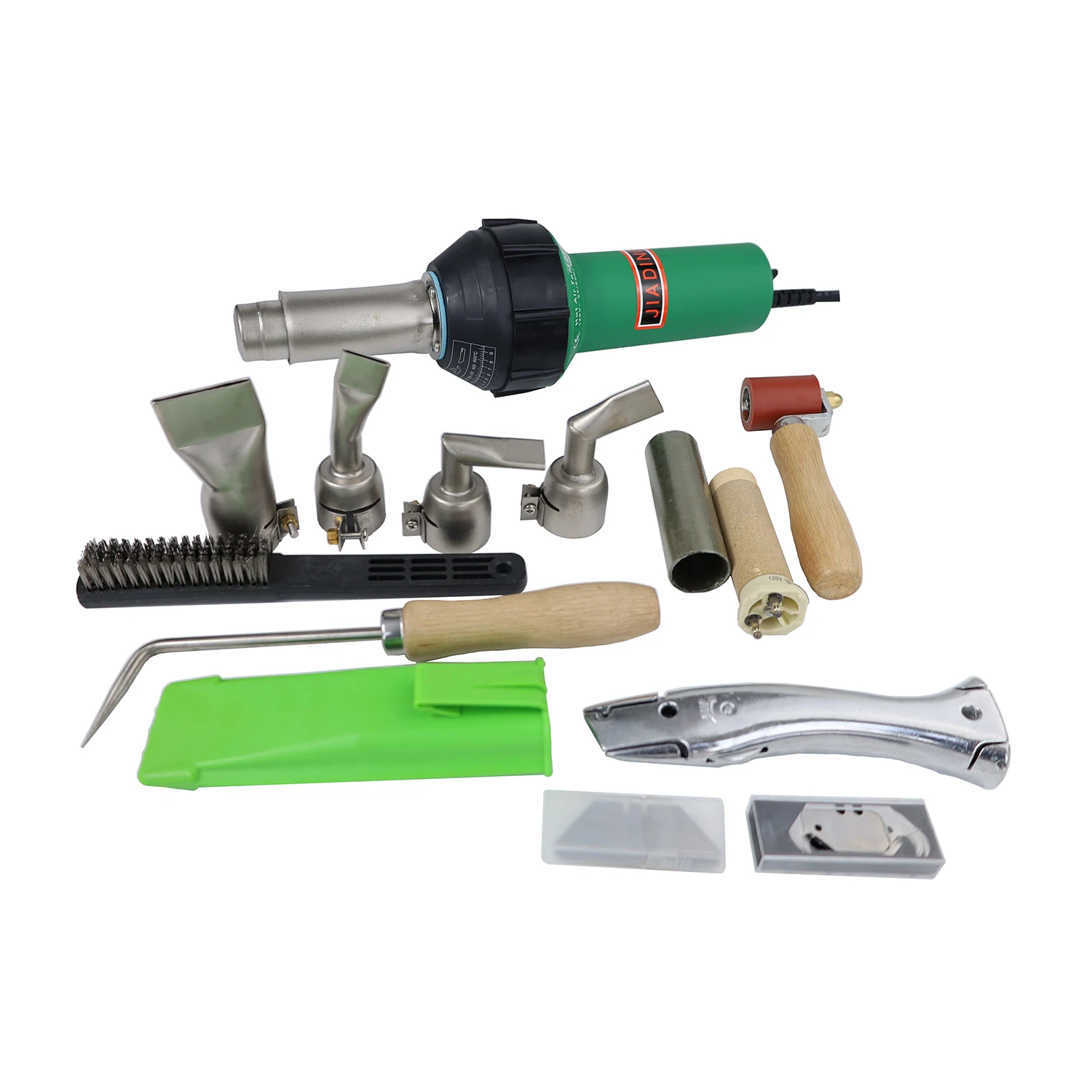 

Профессиональные наборы тепловых пистолетов 1600 Вт, фонарь горячего вздува с 4 плоскими сварочными насадками, кисти, тестер швов, набор пластиковых сварщиков