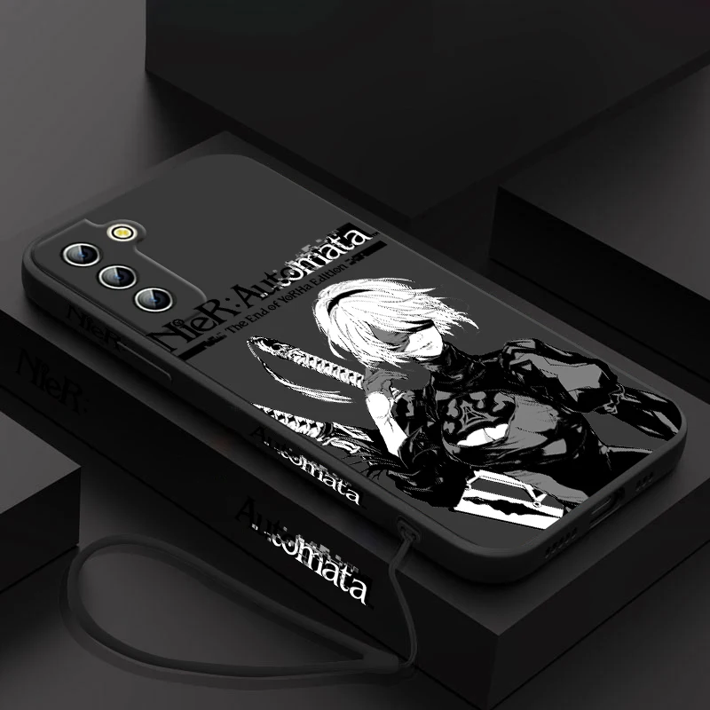 thumbnail image 1 of Funda de teléfono de Anime NieR Automata para Samsung Galaxy S24, S23, S22, S21, S20 Pro, FE Plus, Ultra líquida, cubierta de cuerda izquierda, 1 of 5