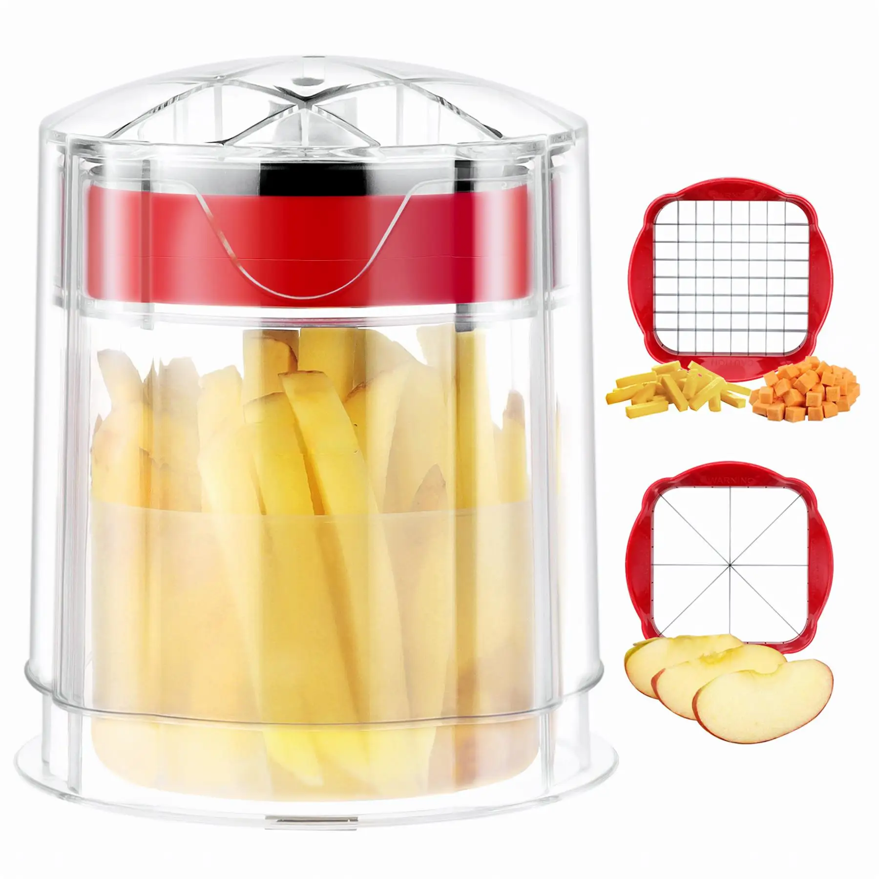 GDL Easily Cut French Fry Potato Cutter Onion Chopper Apple Dicer Slicer Stainless Steel Blades Manual Hand Vegetable Cutter