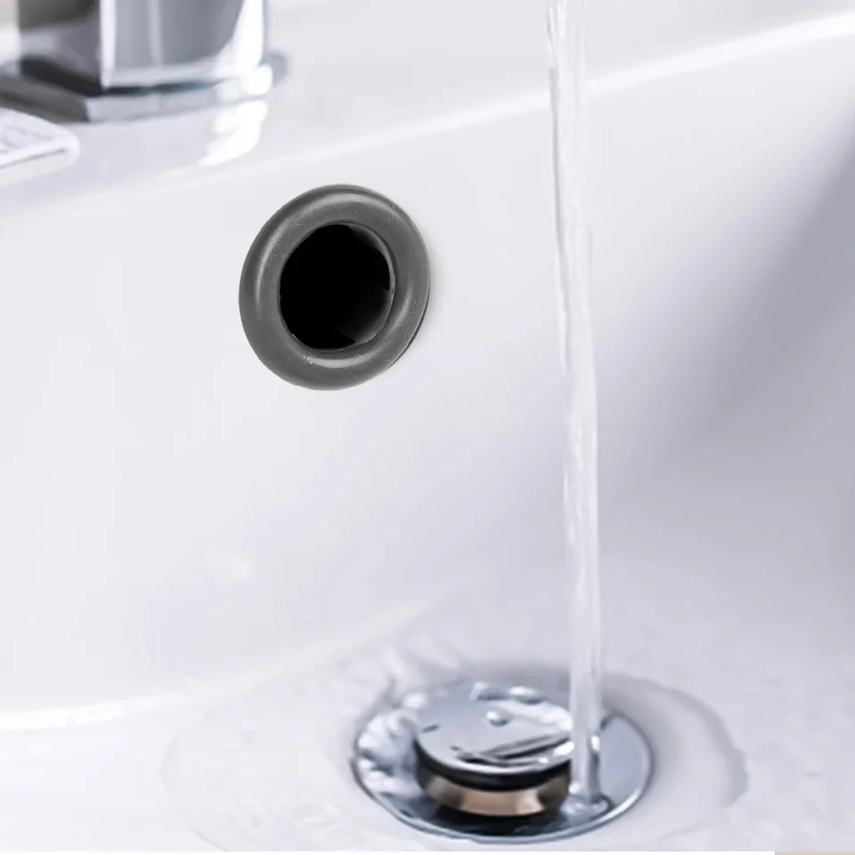 thumbnail image 2 of Uxcell Sink Basin Trim Overflow Cover Insert In Hole Round Caps Silver 2 of 13