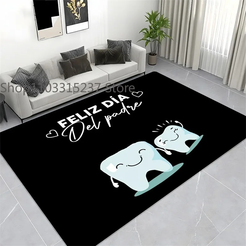 

The Dentist Tooth Festival Printed Large Carpet,Bedroom Living Room Sofa Computer Chair Area Rug,Floormat Bathroom Mat