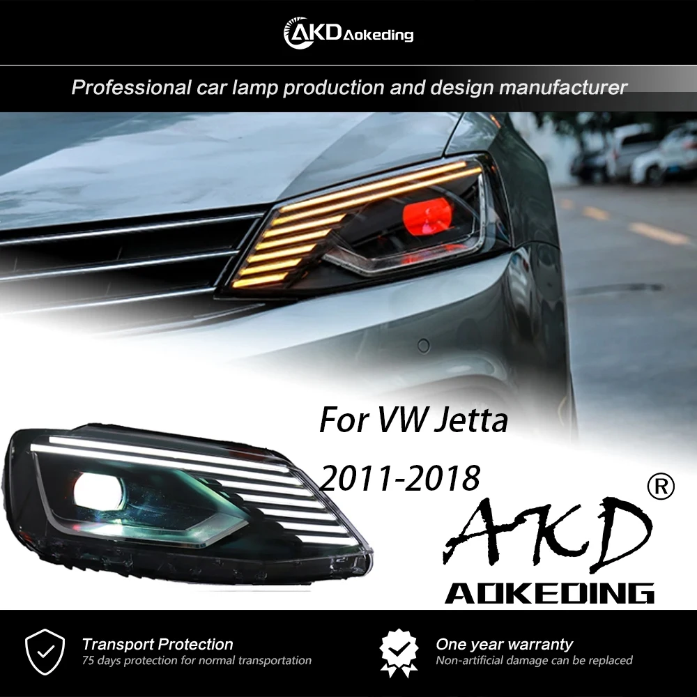 

AKD Head Lamp For VW Jetta Headlights 2011-2018 Jetta Gli DRL H7 LED Bi Xenon Bulb Assembly upgrade Dynamic Signal Accessories