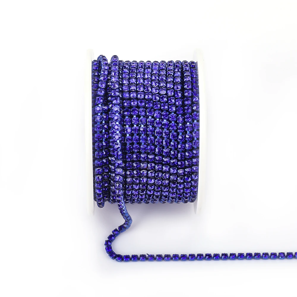 Vibrant Rhinestone Cup Chain with Colorful Base
