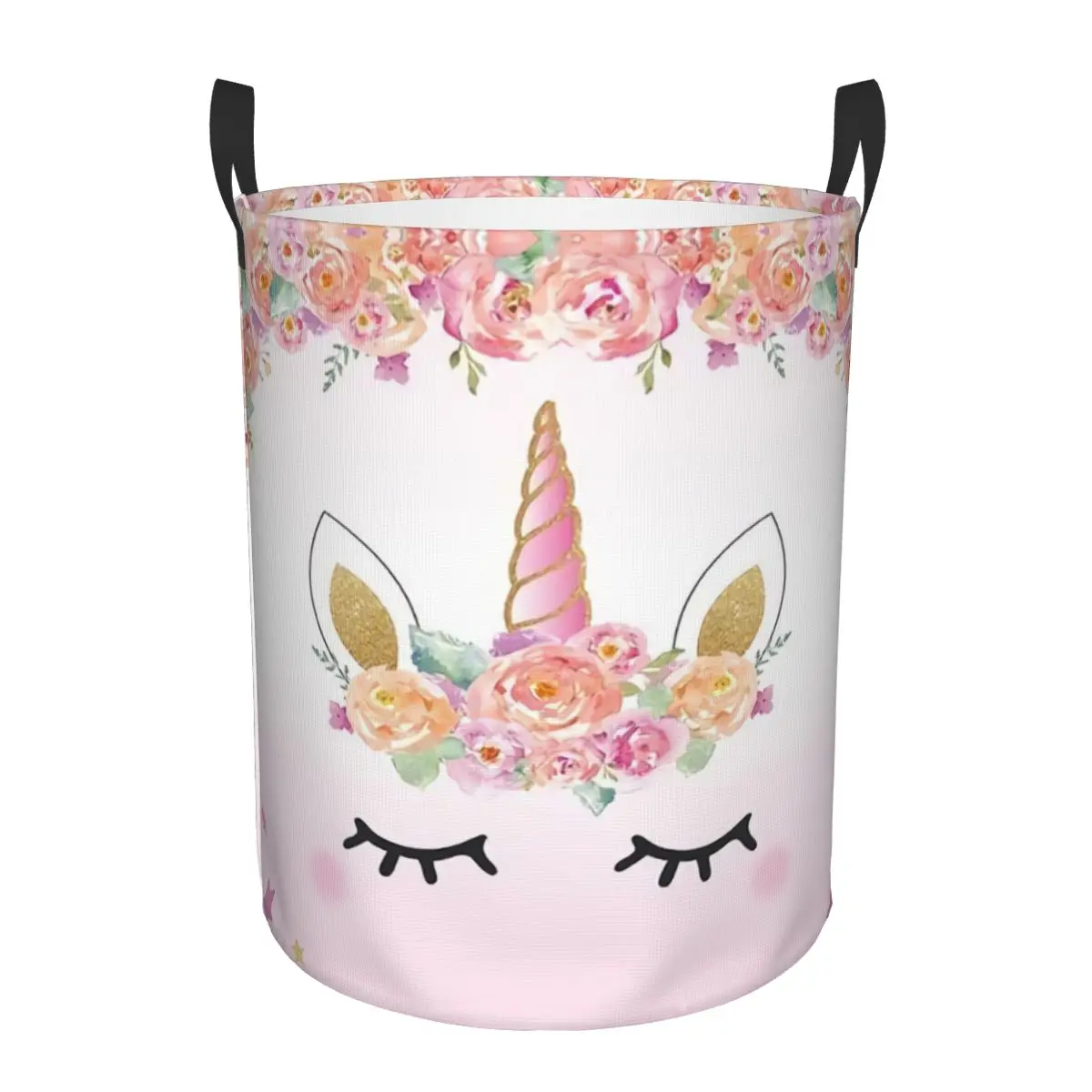 Cute Unicorn Cartoon Pattern Laundry Basket Collapsible Large Capacity Clothes Storage Bin Baby Hamper