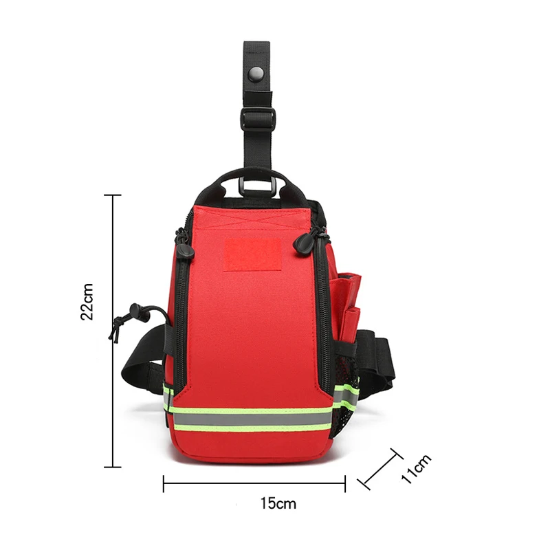 First Aid Kit Fanny Pack Medical Storage Red Travel Rescue Waist Bag Empty Pouch Compact Survival Medicine Pocket Container_voghion.com