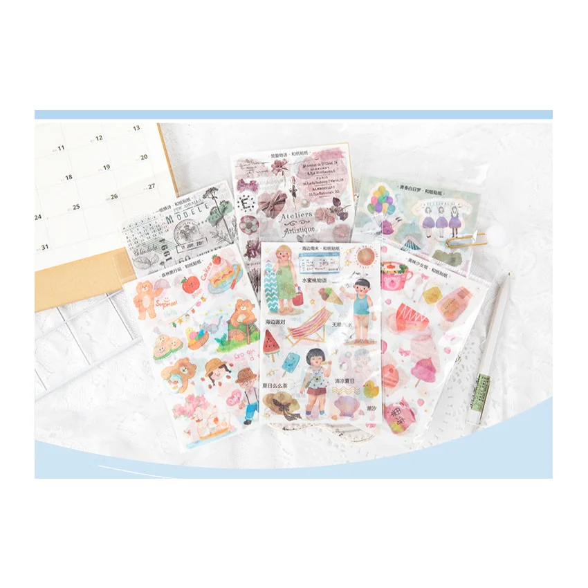 3pcs/lot Sweet store series Decorative Sries Stickers Scrapbooking DIY Diary Album Stick Label Gift for Party