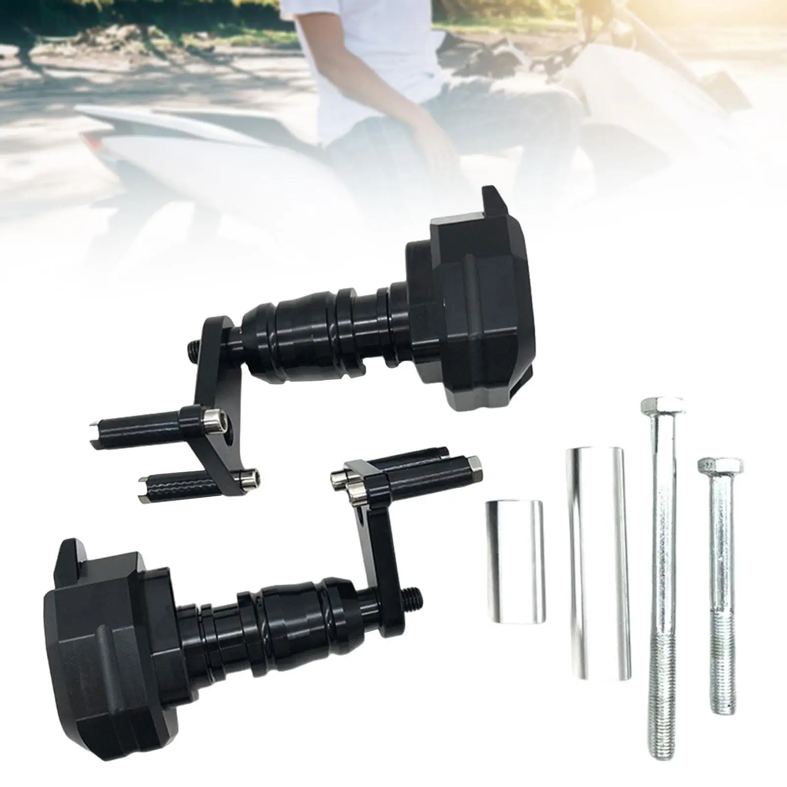 가와사키 사이클링 크래시 가드용 오토바이 프레임 슬라이더, 예비 부품, 2 개