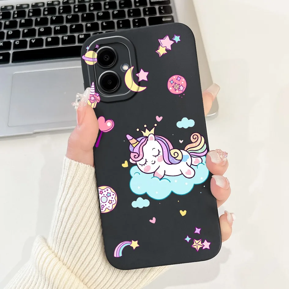 Cute Astronaut Unicorn Silicone Soft Case with Camera Lens Protection