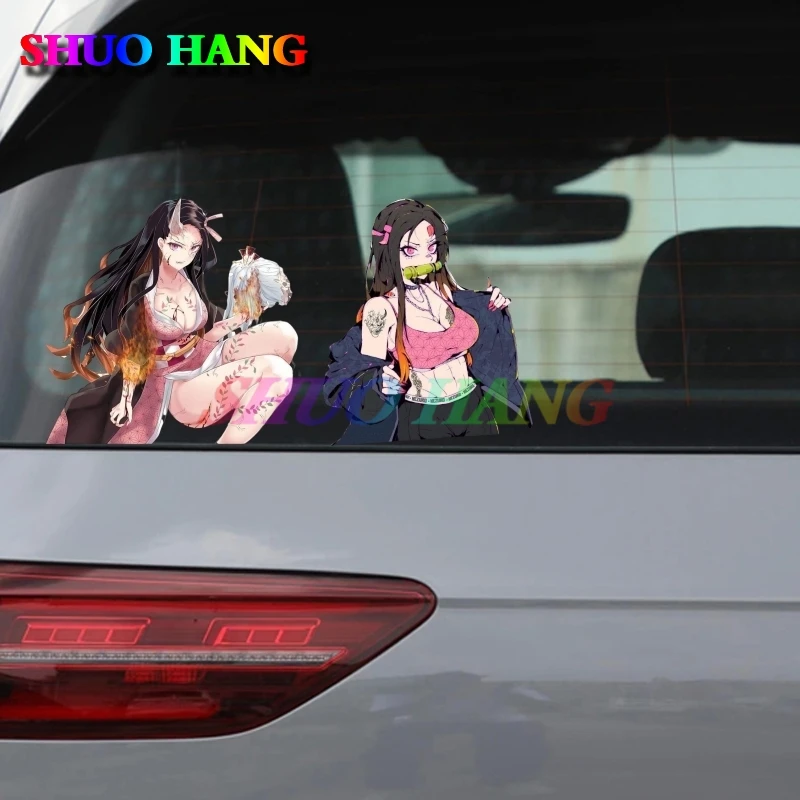 

Nezuko Demon Slayer Nezuko Street Tattoo Peeker Girl Window decals Waifu Anime Car Stickers Decals Scratch-Proof Car Styling PVC