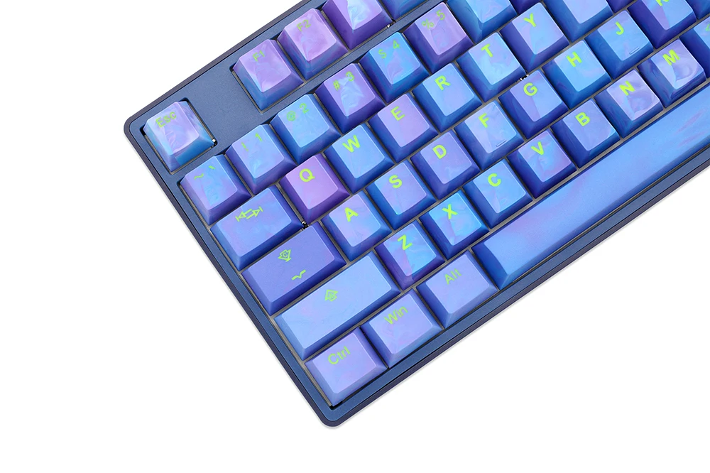 Taihao 아바타 G2 더블샷 키캡, DIY 게임용 기계식 키보드, 큐빅 OEM 프로필, BM60 BM68 BM80 BM65, 퍼플 블루