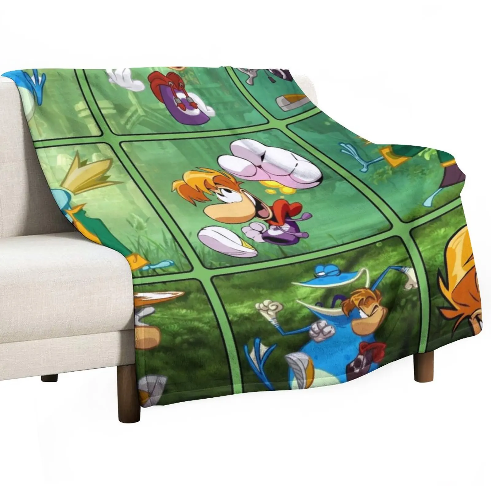 

Rayman characters squares Throw Blanket Softest Blanket Furry Blankets
