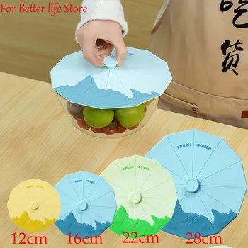 1PCS  Silicone Microwave Bowl Cover Food Wrap Bowl Pot Lid Food Fresh Cover Pan Lid Stopper Bowl Covers Cooking Kitchen Tool 1