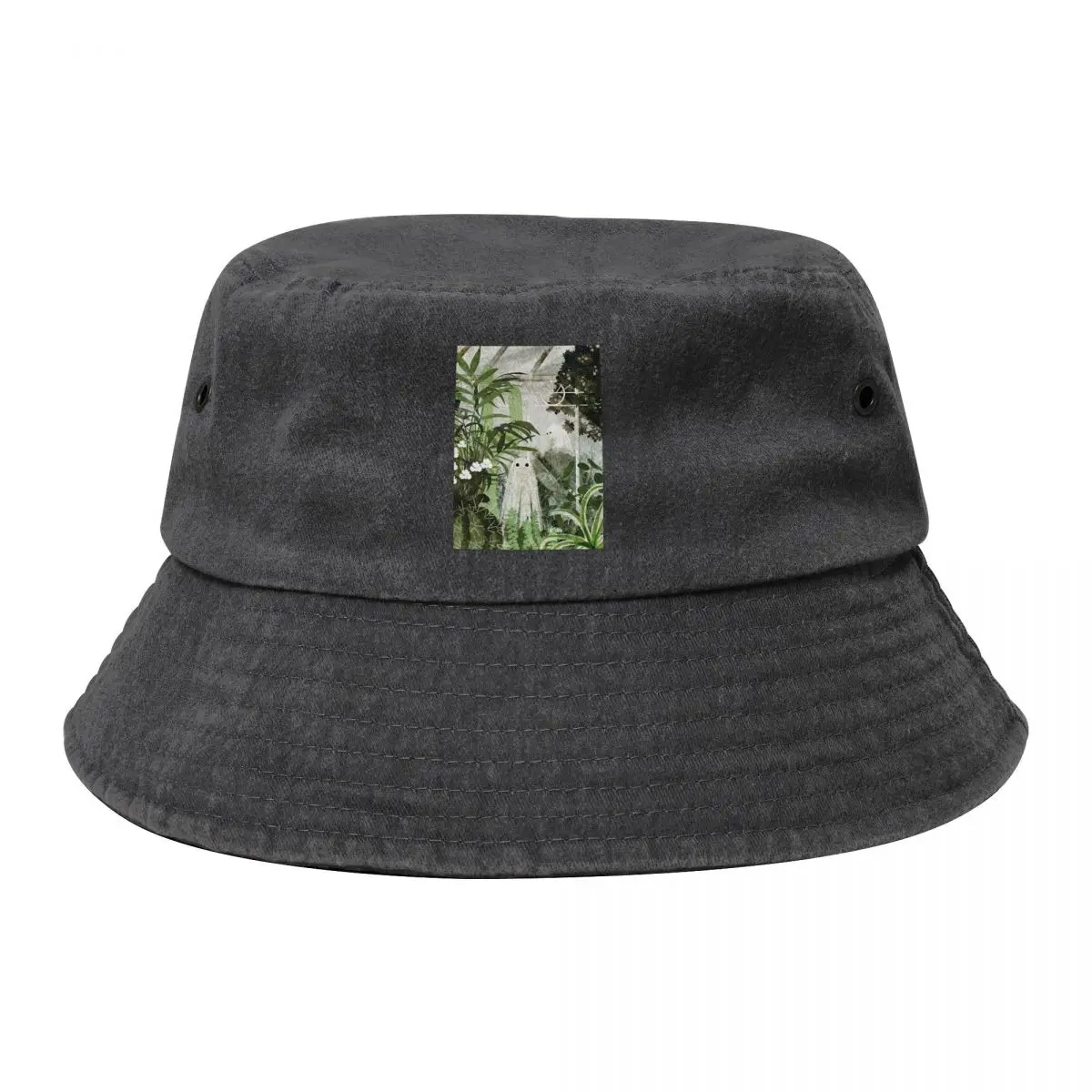 

There's A Ghost In The Greenhouse Again Cowboy Denim Fisherman Hat With Printing