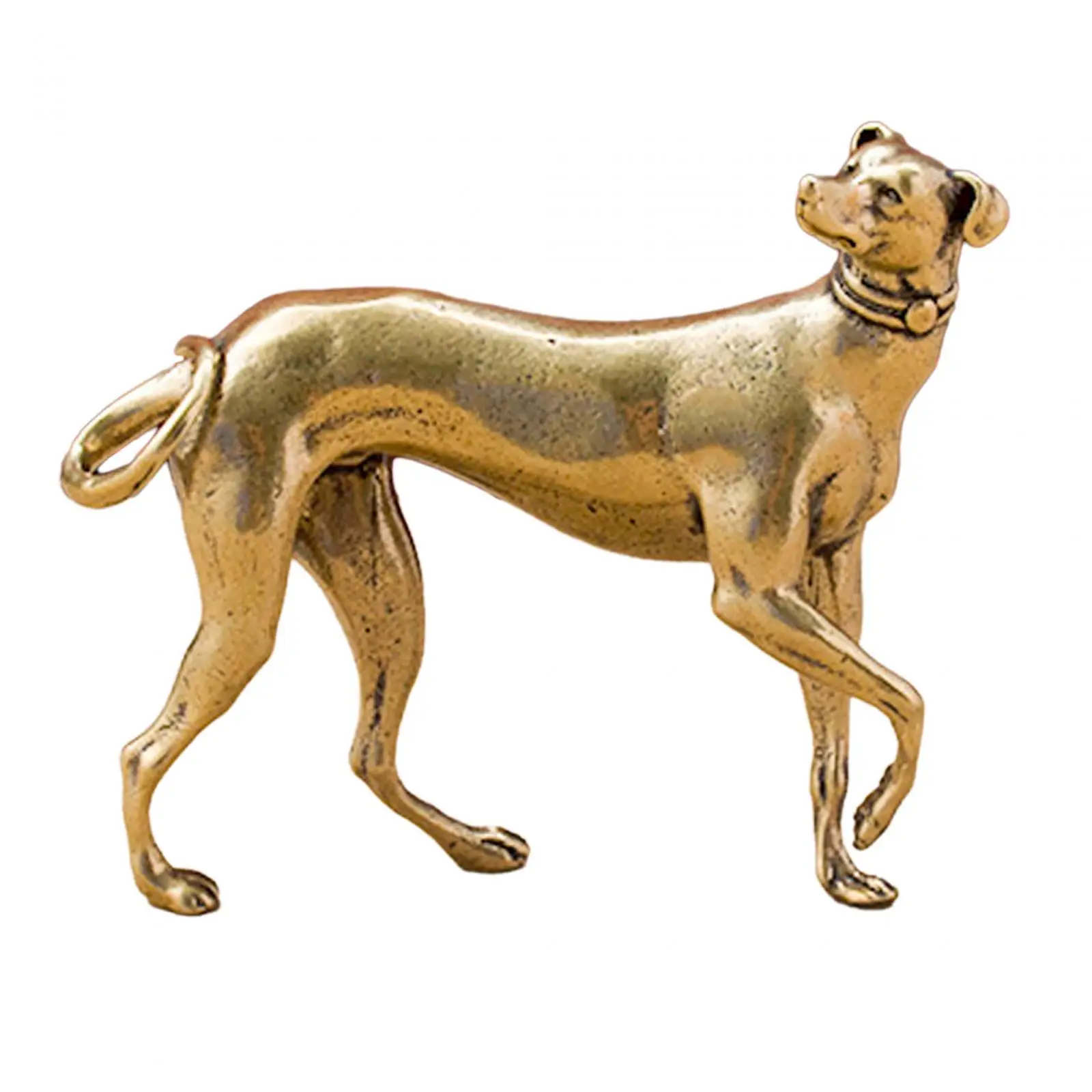 Brass Dog Figurine Miniature Collection Dog Statue Desktop Dog Ornament for Home