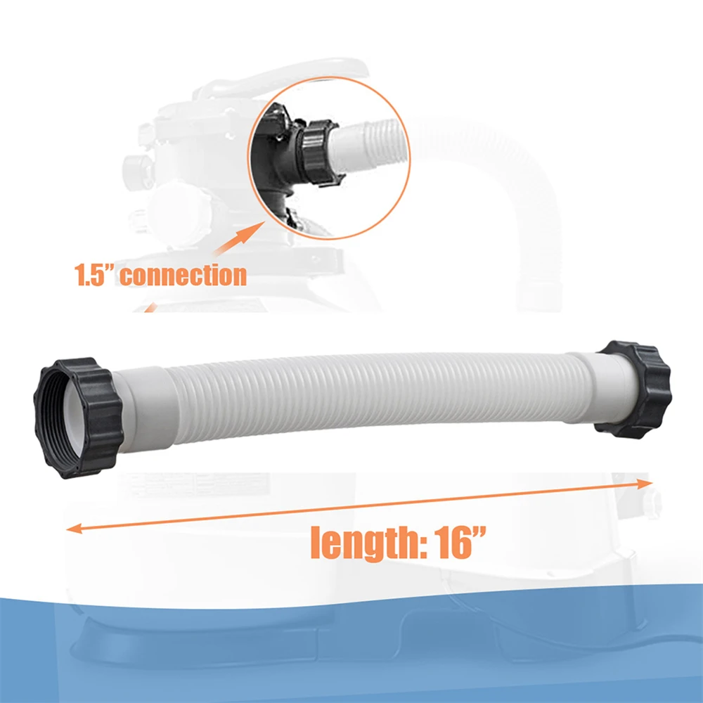 

1PC Pool Sand Filter Pump Hose For Intex 11535 Interconnecting Hose 16" Hot Tub Spas Swimming Pool Extend Hose Connector 26371CA