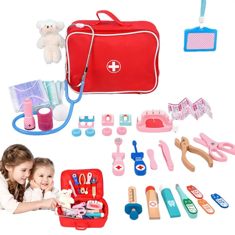 

Kids Dentist Set Boys Girls Play House Toys Children Role-playing Stethoscope Medical Bag Doctor Toys Montessori Pretend toys