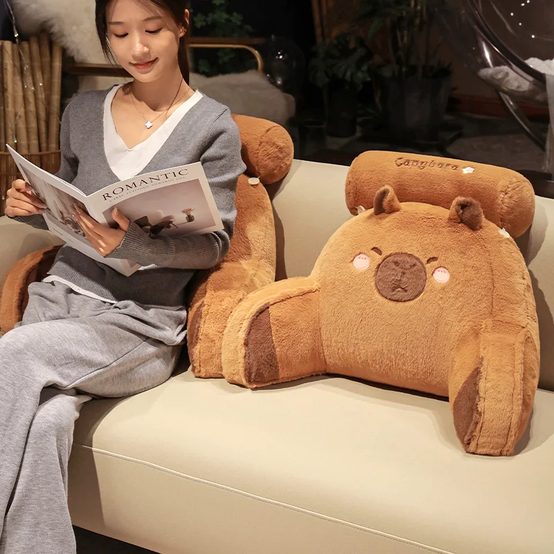 Lovely Capybara Backrest Cushion Lumbar Support Pillow Triangle Reading Pillow Soft Headboard Cartoon Capybara Plush Gifts 4