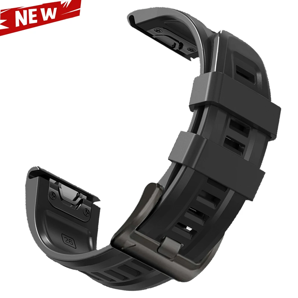 Enhanced Silicone QuickFit Strap - 26mm & 22mm Soft Watchband Bracelet