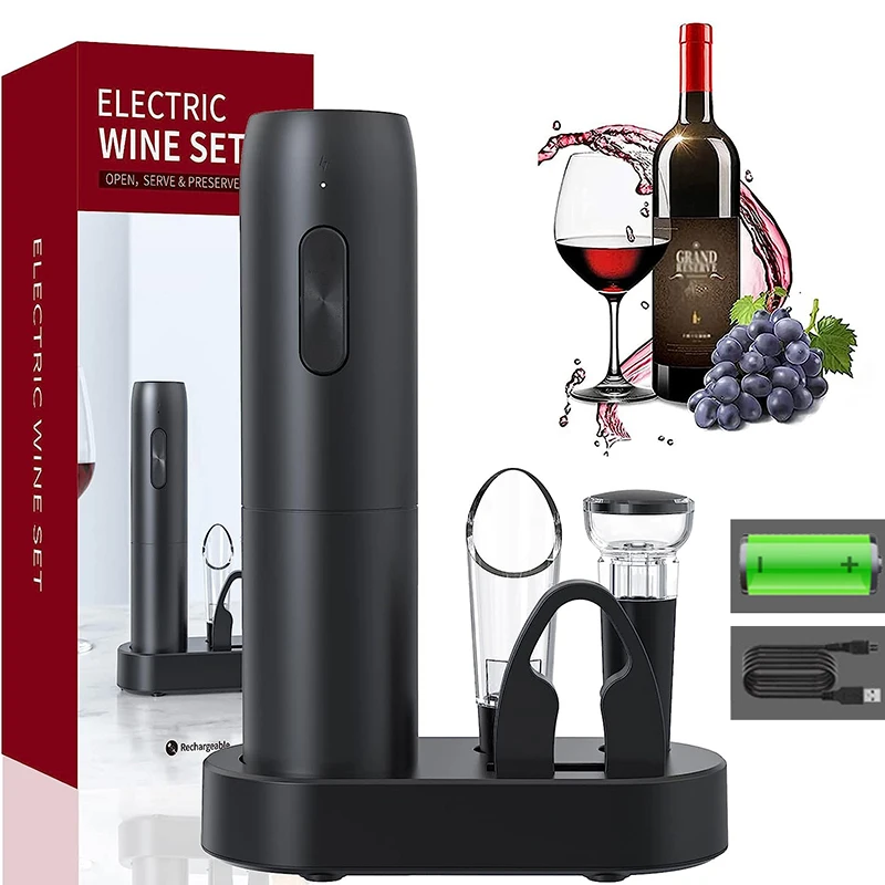 ElectricWineBottleOpenerAutomaticRedWineCorkscrewRechargeable