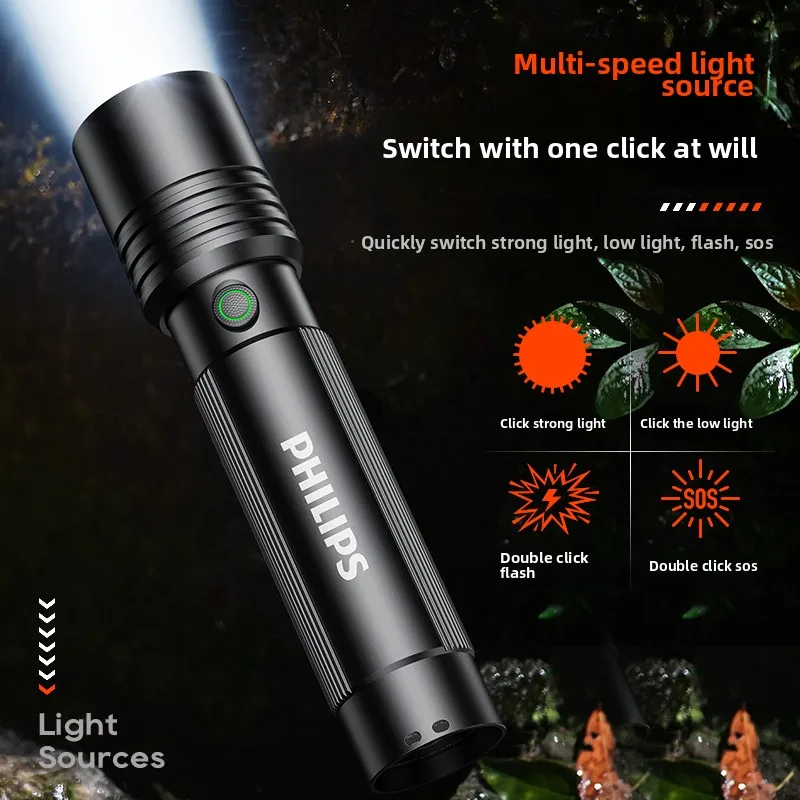 Philips SFL2146 2025 Super Bright Rechargeable Flashlight - Long