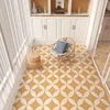 Simple Style Balcony Waterproof Floor Mat Stain and Oil Resistant Kitchen Carpet Large Area PVC Leather Rugs Home Washable Rug 1