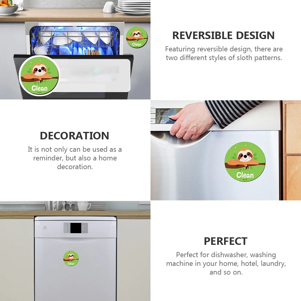 Reversible Clean Dirty Indicator Fridge Magnet Home Decor Dishwasher Reminder Sticker Laundry Sign Kitchen Accessory