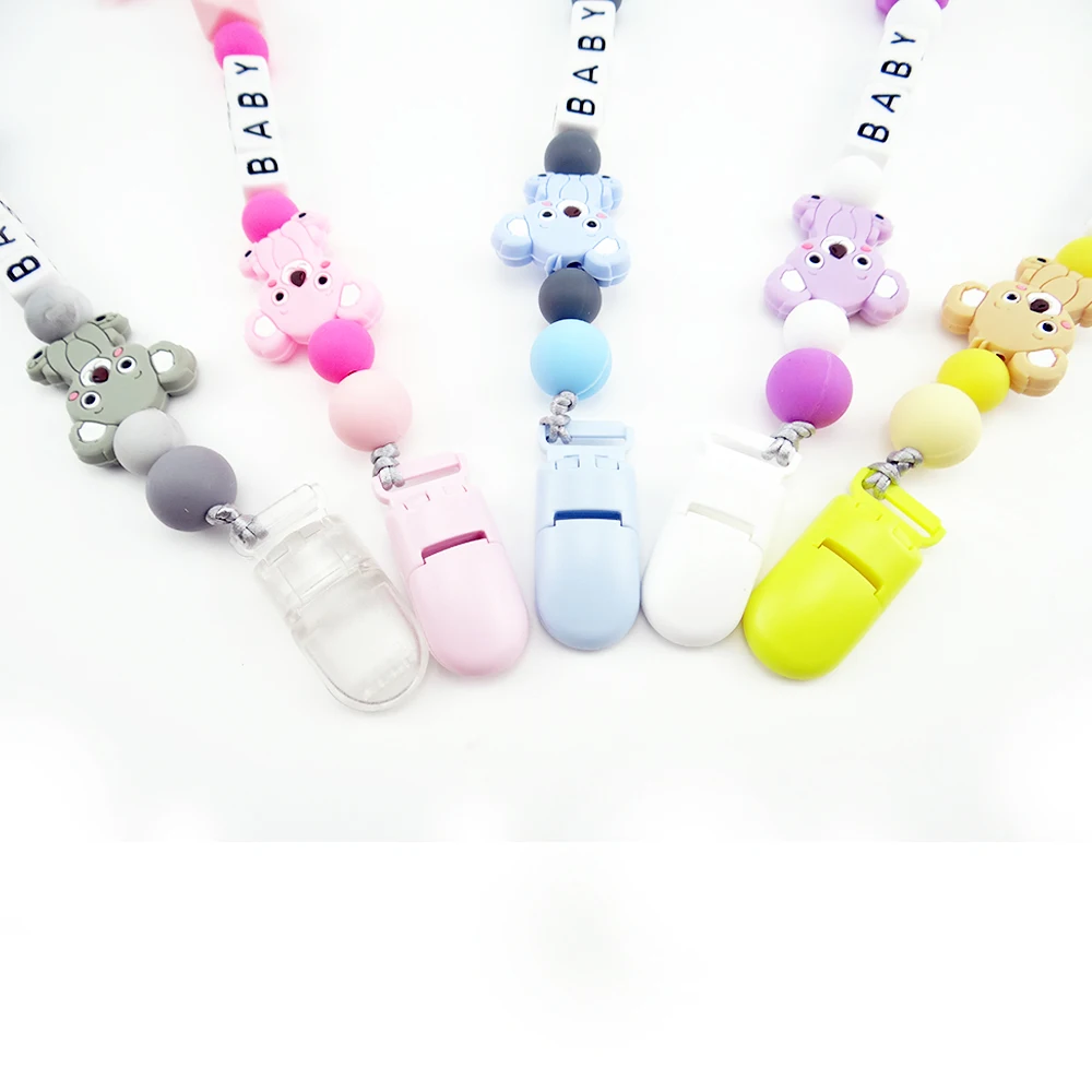 Pacifier Clip Handmade Personalized Silicone Dummy Chain Holder Infant Nipple Attachment with Name Baby Shower Gift pacifier chain pacifier clip pacifier accessories baby silicone accessories