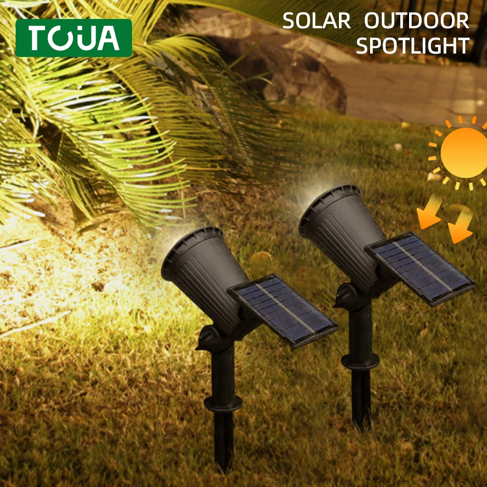 Solar Lights 9 LED Solar Spot Lights Outdoor RGB Solar Landscape Lights IP65 Waterproof Brightness Adjustable Garden Yard Palm Trees
