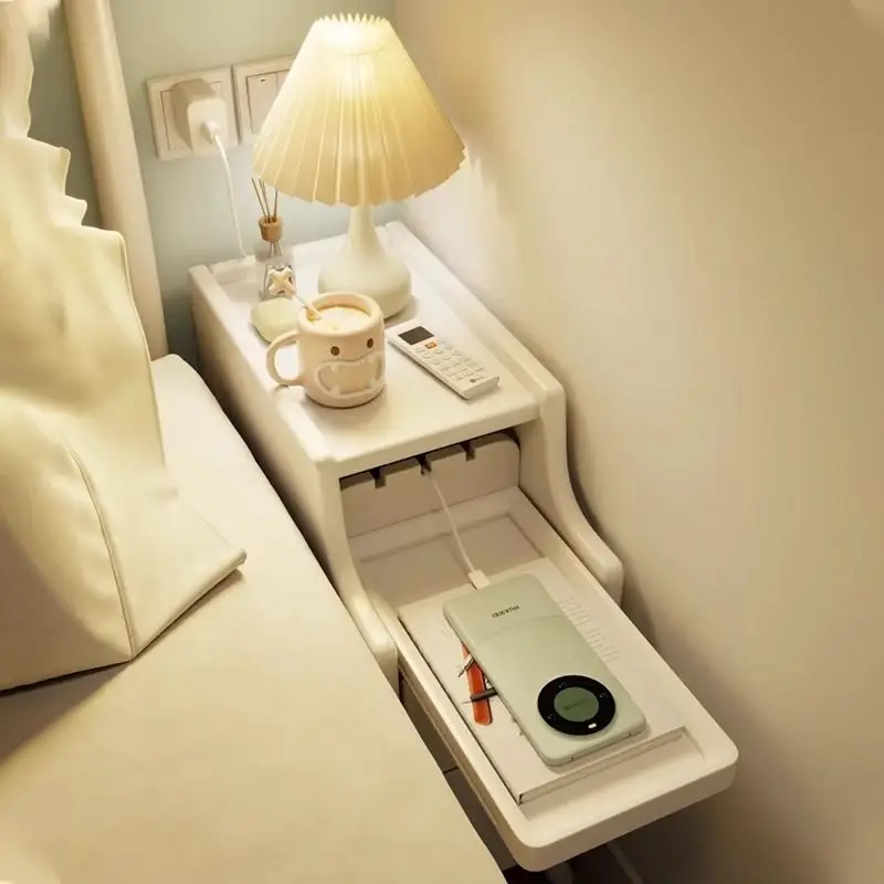 New Home Solid Wood Bedside Tables Extremely Narrow Study and Bedroom Cabinets Simple Storage Side Cabinets Home Furniture