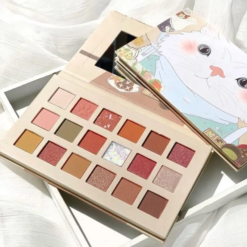 18 Color Cat Eyeshadow Palette ins pearlescent matte affordable eyeshadow palette for students is suitable for newbies eye shadow eye shadow plate
