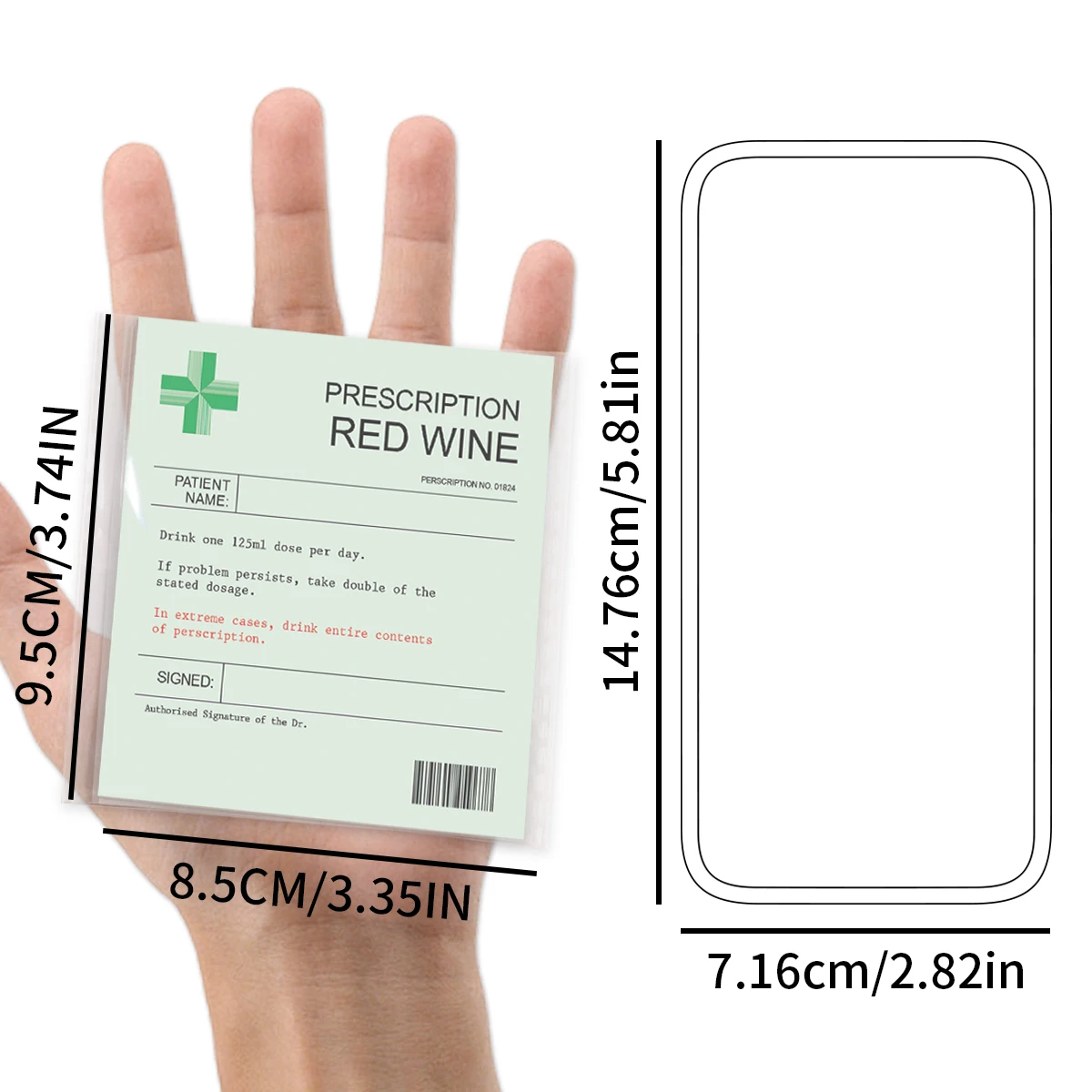 6-Pack Prescription-Themed Wine Bottle Stickers – Funny Christmas & Holiday Vinyl L... - SKU TWBS1743 - UGI Packaging