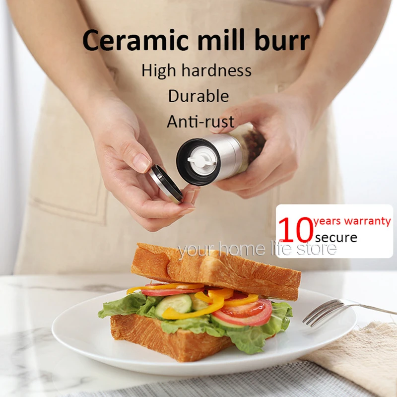 Pepper&salt Grinder Pepper Mill for kitchen Stainless Steel Adjustable Coarseness Pepper Grinder Ceramic Rotor Salt Grinder salt and pepper grinder pepper grinder