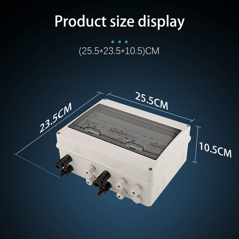 XIONGISolar photovoltaic PV Combiner Box With Lightning Protection 2 input 2 out DC 600V MCB SPD 1000V Waterproof IP65