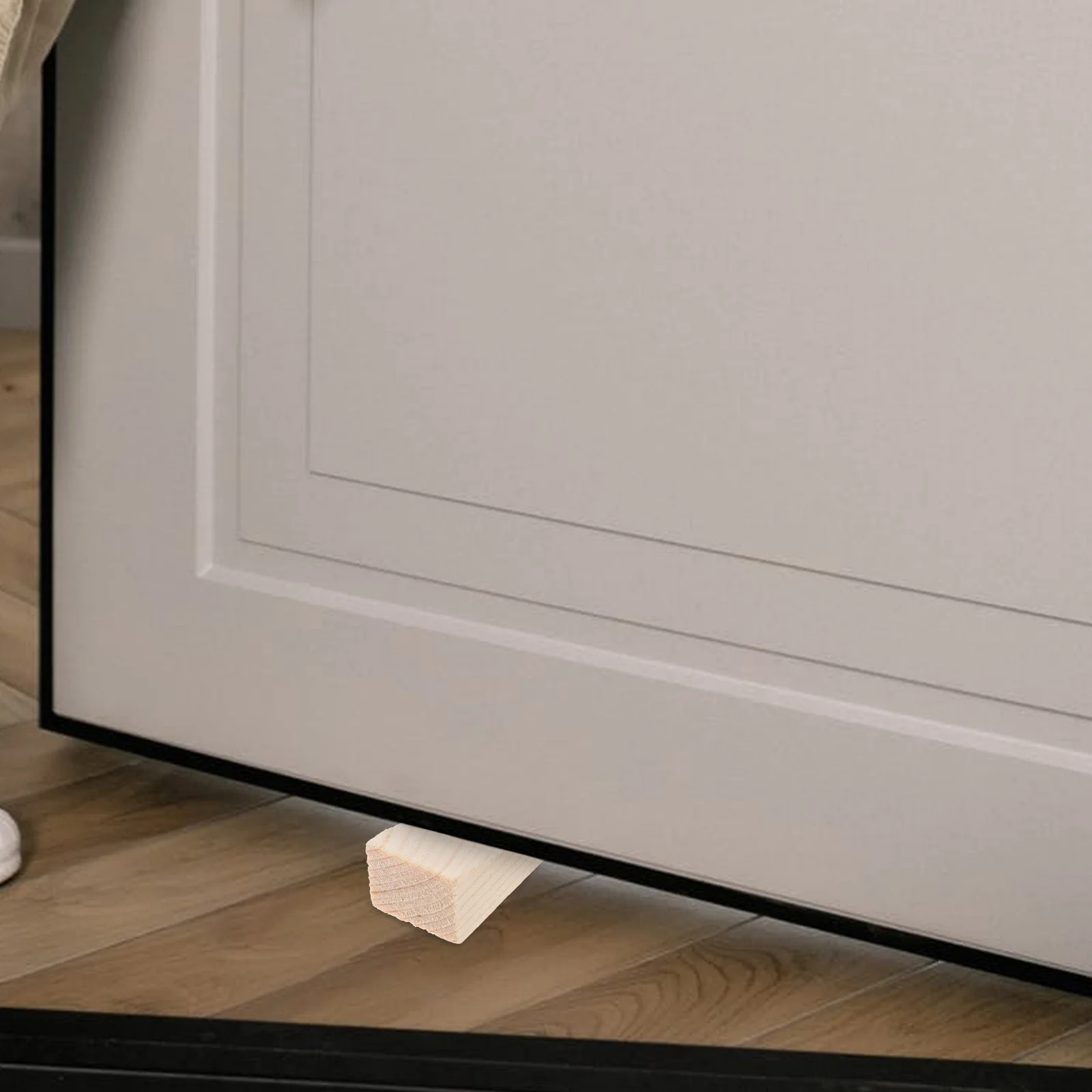 5Pcs Wooden Door Stopper Sturdy Triangular Wedges Heavy Duty Finger Protector Door Holder Non Slip Stops Hardware Home
