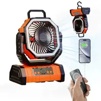 20000mAh Battery Operated Fan, Portable Rechargeable Desk/Camping Fan with LED Light and Hook, Outdoor Fan for Tent Car Trip 1