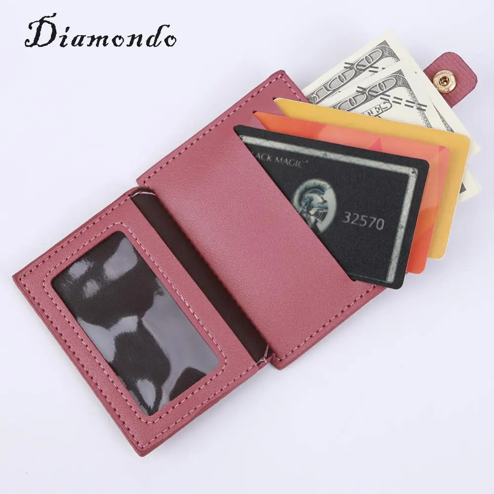 Women Wallet Simple Solid Leather Multi-Slots Small Purse Card Bag Holder 2