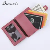 Women Wallet Simple Solid Leather Multi-Slots Small Purse Card Bag Holder 2