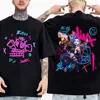 Cartoon Arcane T Shirt Men Jinx Fashion Streetwear Anime Graphic Tee Tops High Quality Cotton Short Sleeve T-shirt 1