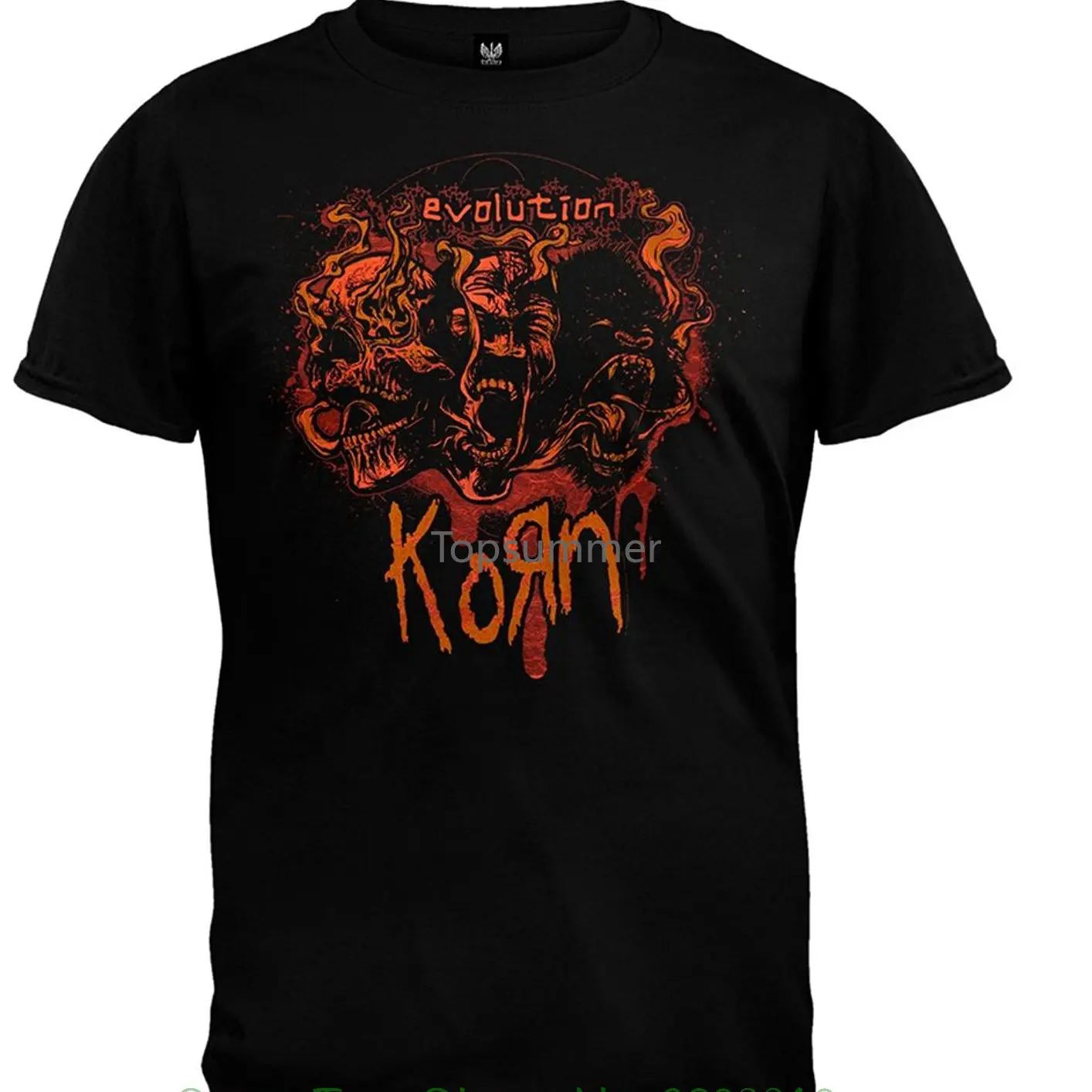 

T Shirt O-Neck Fashion Casual High Quality Print T Shirt Korn Three Faces 09 Tour T-Shirt