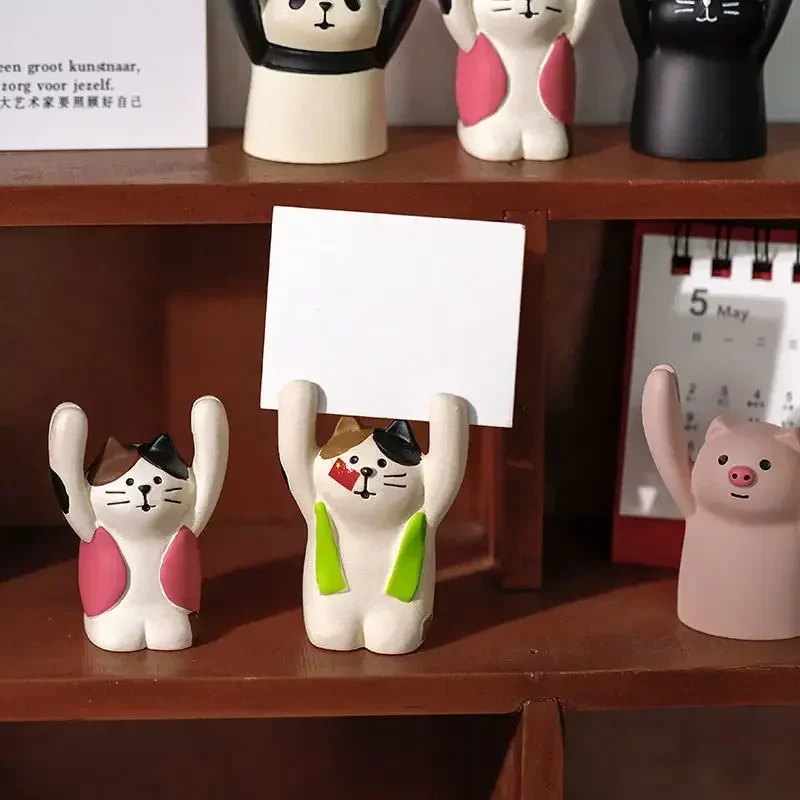 Card Display Stand Creative Cartoon Card Holder Kawaii Memo Clips