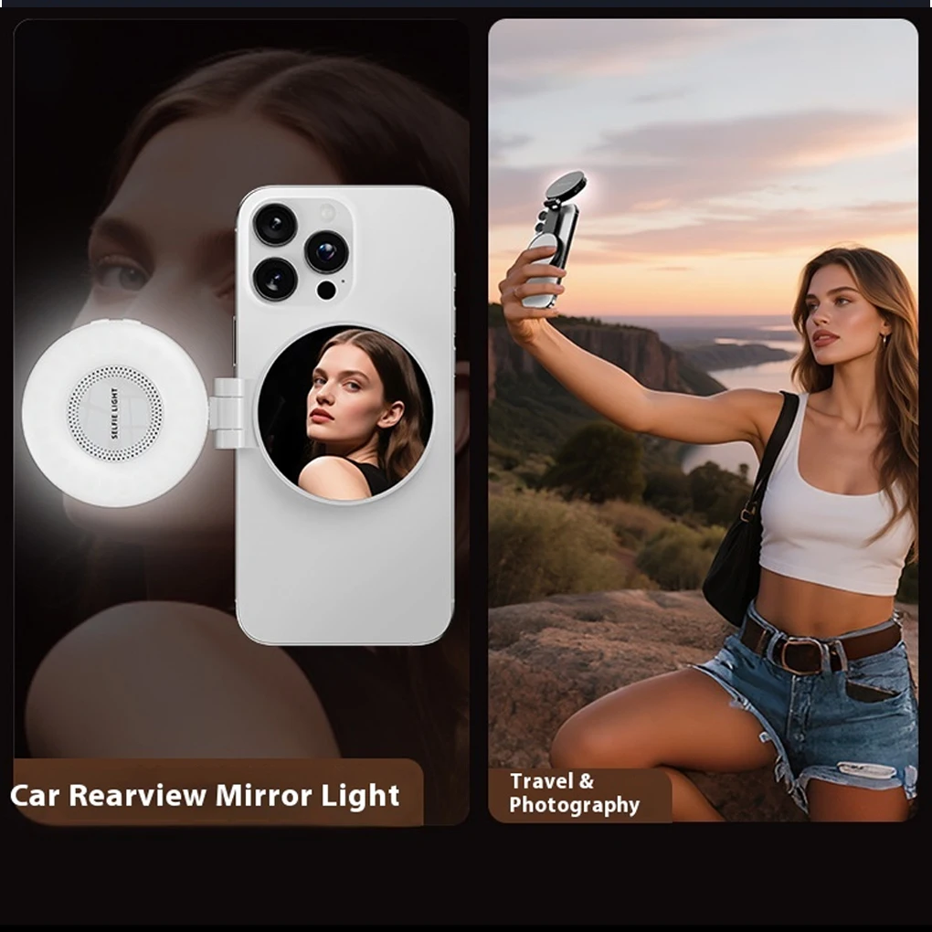 Mobile Phone Selfie Light Brightness Fill Light LED Magnetic Mini Ring Lamp Photography For iPhone 16 15 Apple 14 13 Pro - Image 2