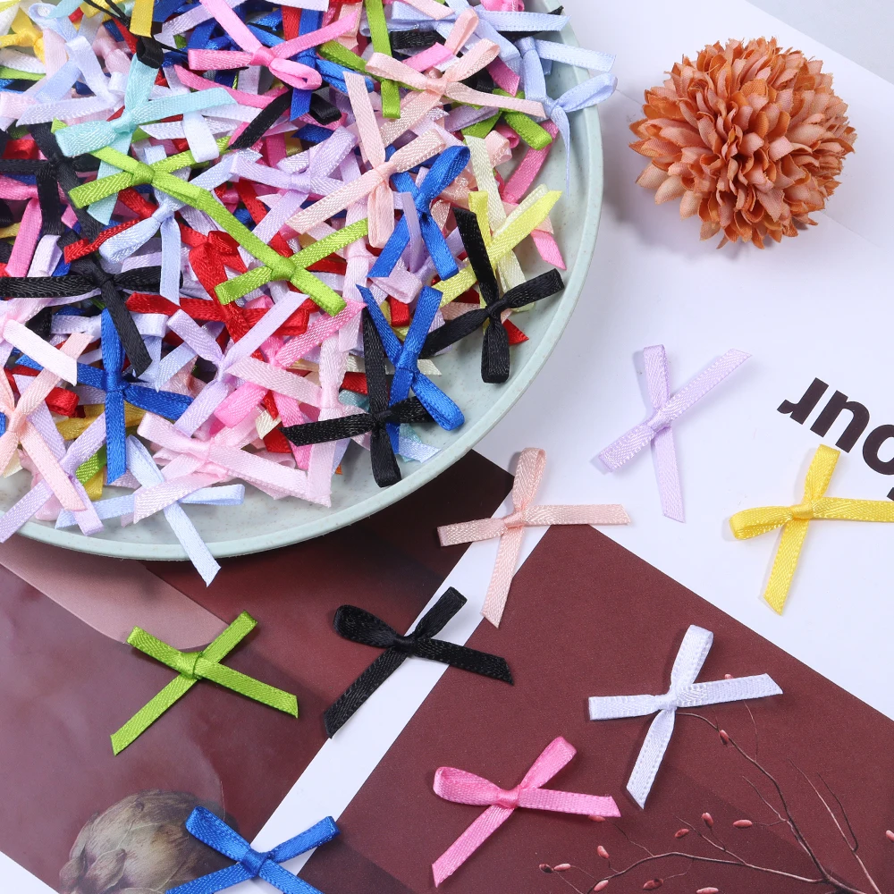 thumbnail image 2 of 40pcs Satin Ribbon Bows Flowers Wedding Appliques ... – Grandado 2 of 9
