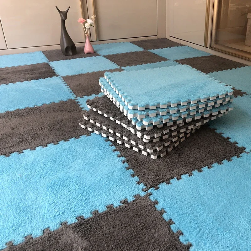 20pcs Ins Style Room Carpet Bedroom Children's Bedside Blanket Stain Resistant Living Room Splicing Mat Floor Mat 30*30 Cm Room Carpet