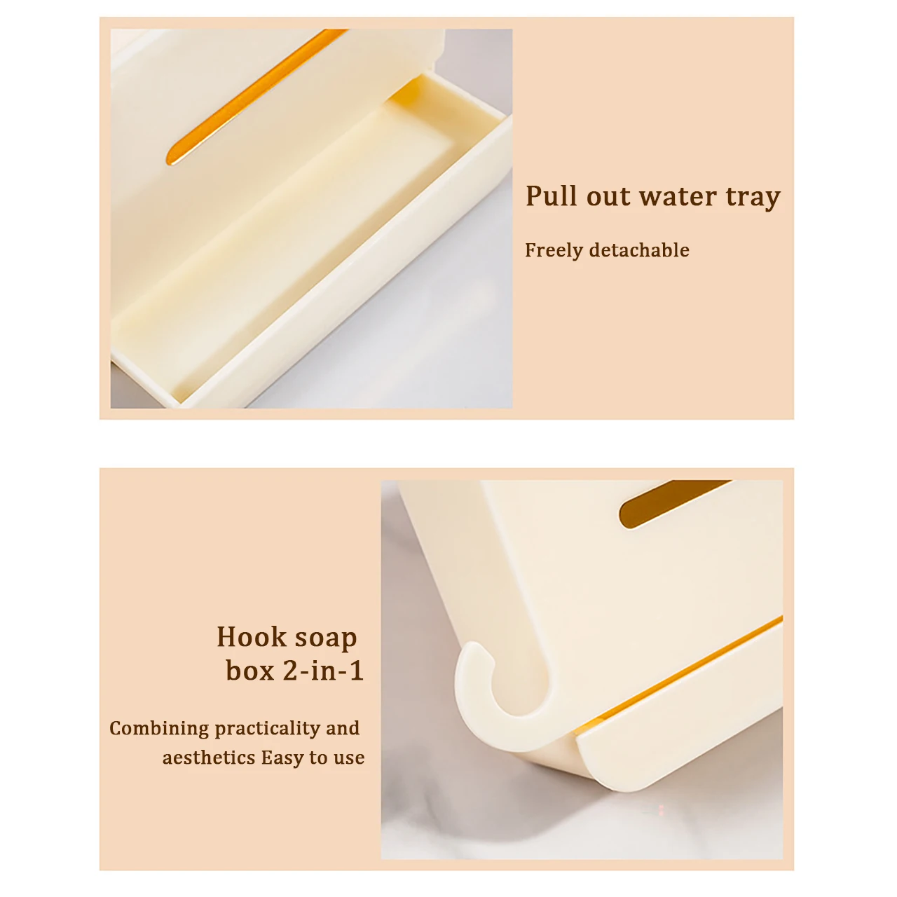 Suction Cup Soap Holder With Flip Lid Wall Mounted Soap Dish Cotton Swab Storage Box Bathroom Organiser Accessories